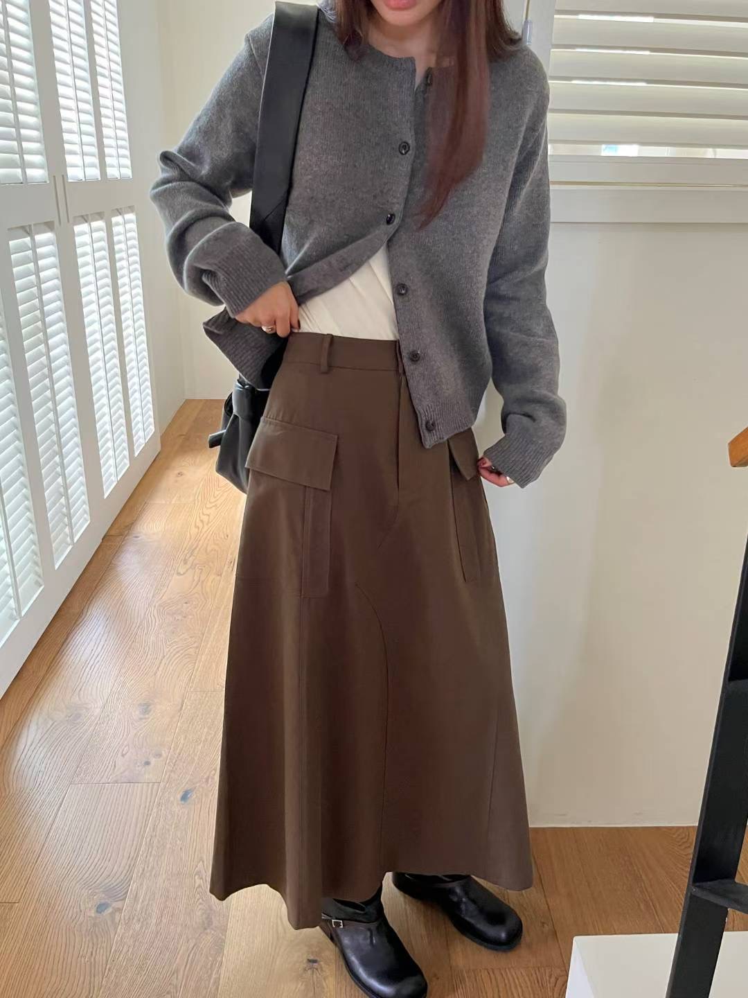 SIMPIEBEIGE韓國代購㊣女士新品25秋冬真品時尚人氣推薦長裙SIMPIEBEIGE長裙