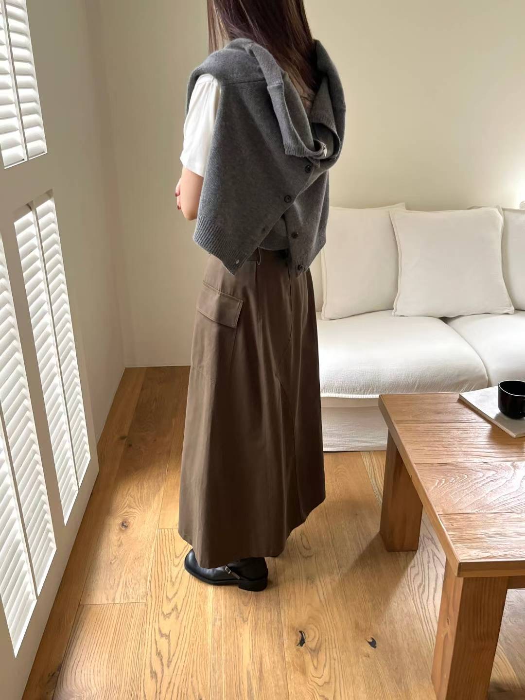 SIMPIEBEIGE韓國代購㊣女士新品25秋冬真品時尚人氣推薦長裙SIMPIEBEIGE長裙