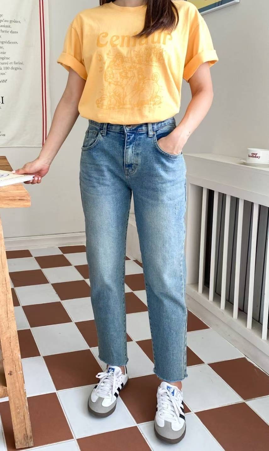 7STAR韓國代購㊣女士新品熱賣休閑推薦職業25秋冬真品牛仔褲7STAR牛仔褲圖色1