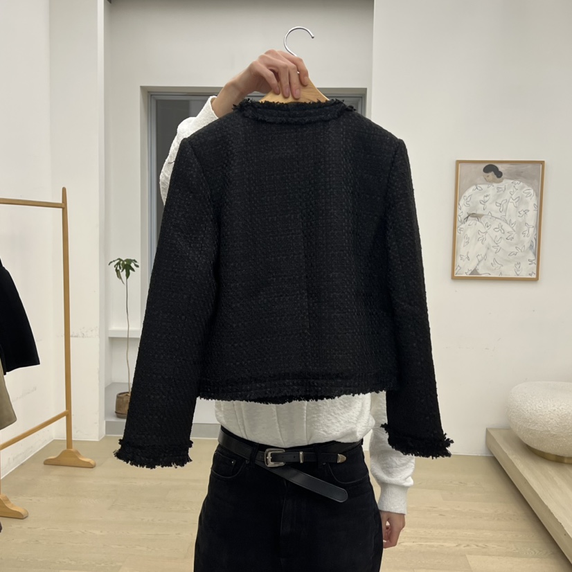 DRESS ROOM韓國直郵㊣女裝新品25秋冬職業真品夾克粗花呢復古DRESS ROOM夾克