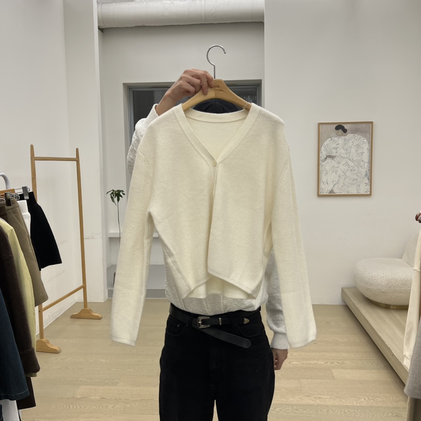 DRESS ROOM東大門㊣直郵女士新款熱賣人氣時尚25秋冬針織衫開衫DRESS ROOM針織衫圖色1