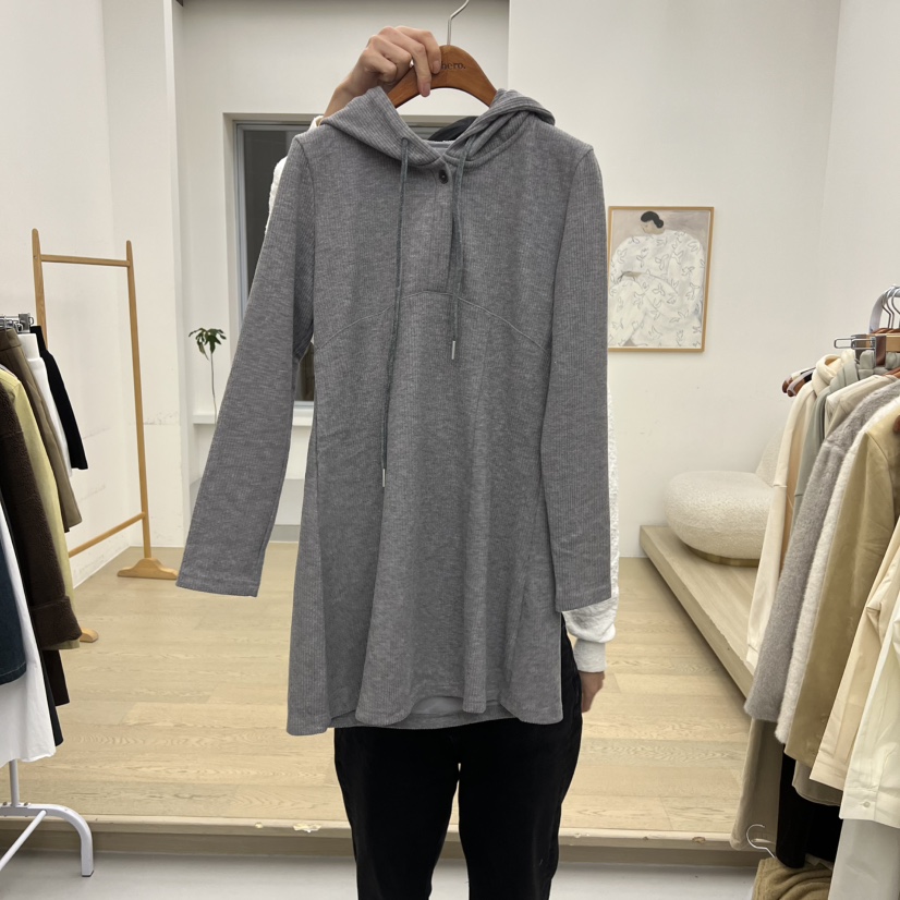 DRESS ROOM東大門㊣代購女士新款25秋冬推薦連衣裙燈芯絨連帽DRESS ROOM連衣裙圖色1