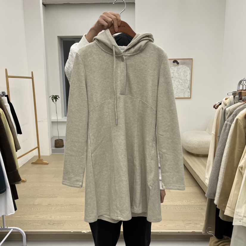 DRESS ROOM東大門㊣代購女士新款25秋冬推薦連衣裙燈芯絨連帽DRESS ROOM連衣裙圖色2