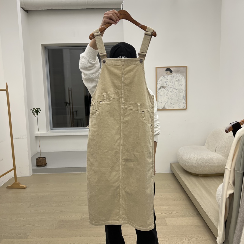 DRESS ROOM東大門㊣代購女士新款時尚休閑連衣裙燈芯絨混紡DRESS ROOM連衣裙圖色2