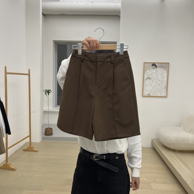 DRESS ROOM東大門㊣代購女裝新款職業推薦真品休閑短褲羊毛DRESS ROOM短褲圖色1