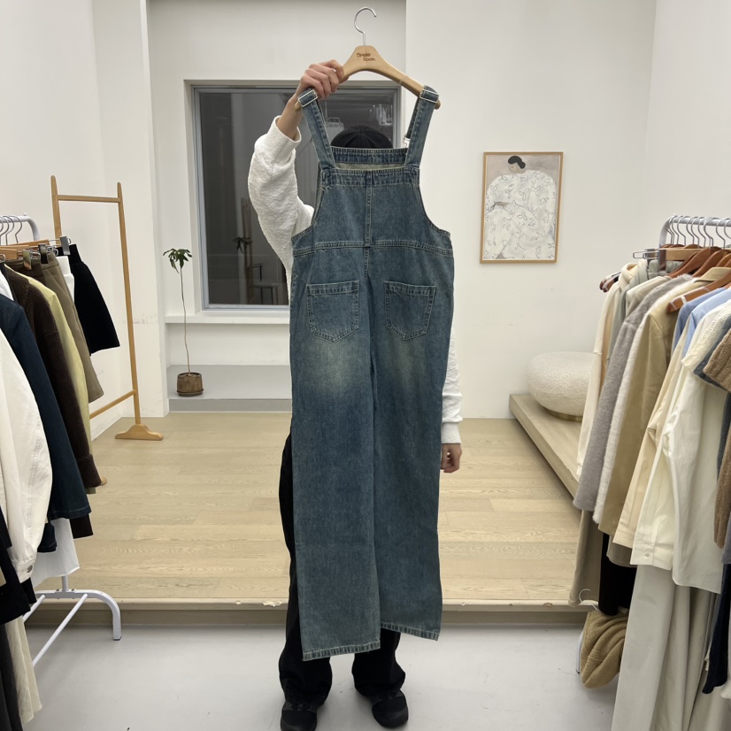 DRESS ROOM韓國直郵㊣女士新品休閑時尚熱賣真品推薦背帶褲DRESS ROOM背帶褲