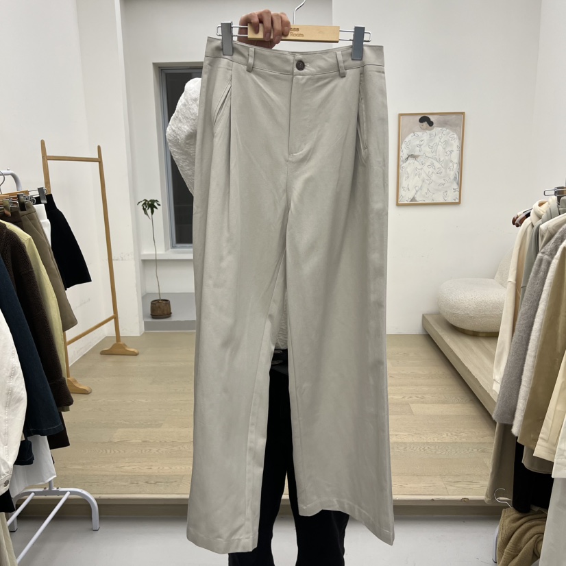 DRESS ROOM韓國直郵㊣女士新品推薦休閑時尚休閑褲棉質褶裥DRESS ROOM休閑褲圖色1