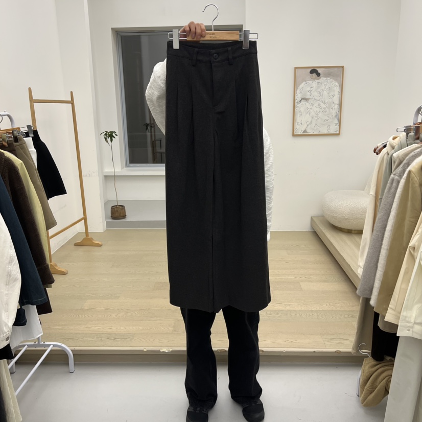 DRESS ROOM東大門㊣實拍女士新品熱賣休閑休閑褲闊腿褲抓絨DRESS ROOM休閑褲圖色1