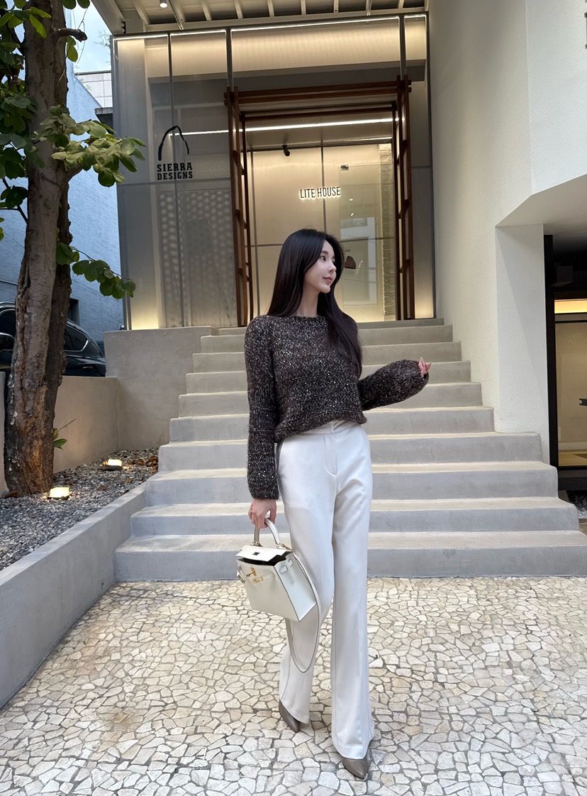 LAVIEU東大門㊣實拍女裝新品職業休閑25秋冬真品休閑褲羊毛LAVIEU休閑褲