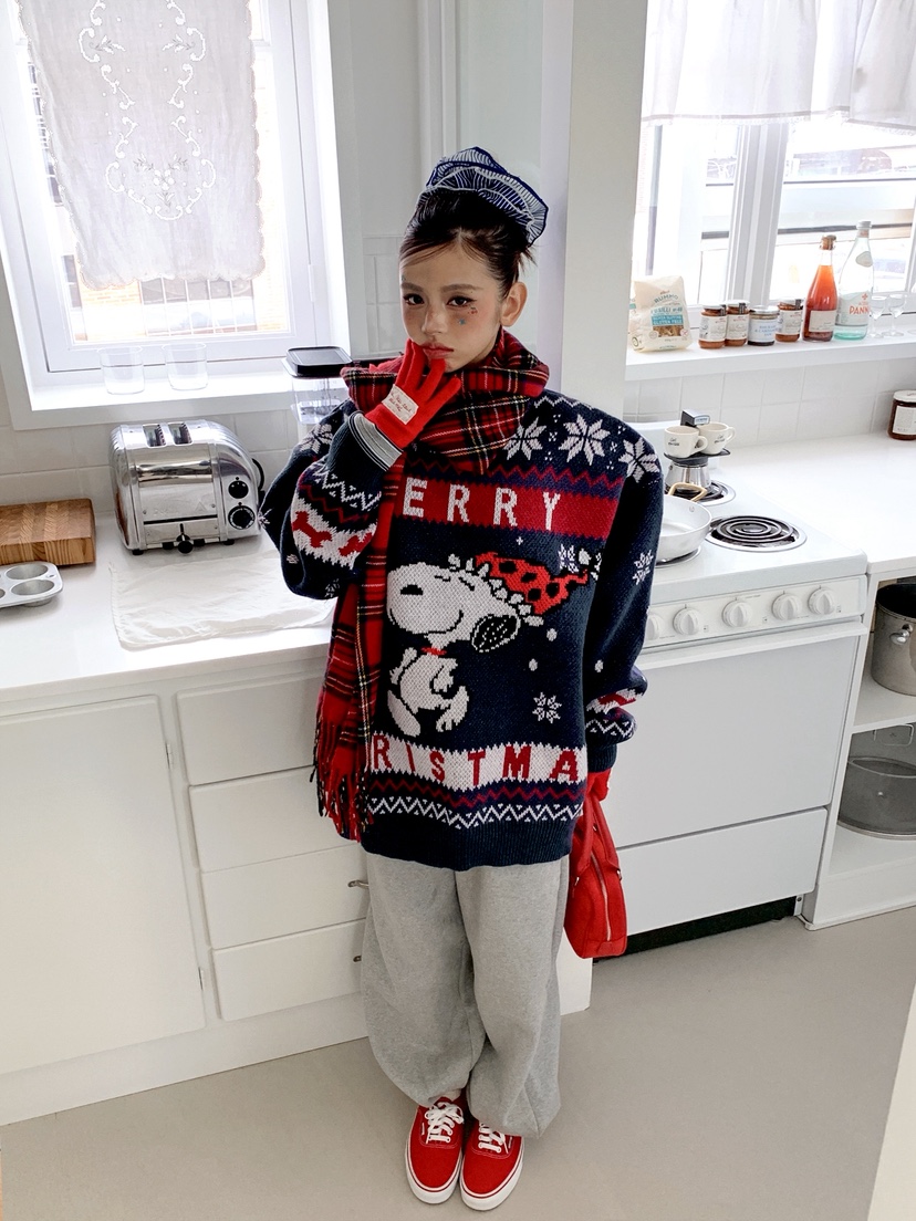 OURWAVE/OUR ROOM東大門㊣代購女裝新款人氣針織衫史努比Our Wave/Our Room針織衫