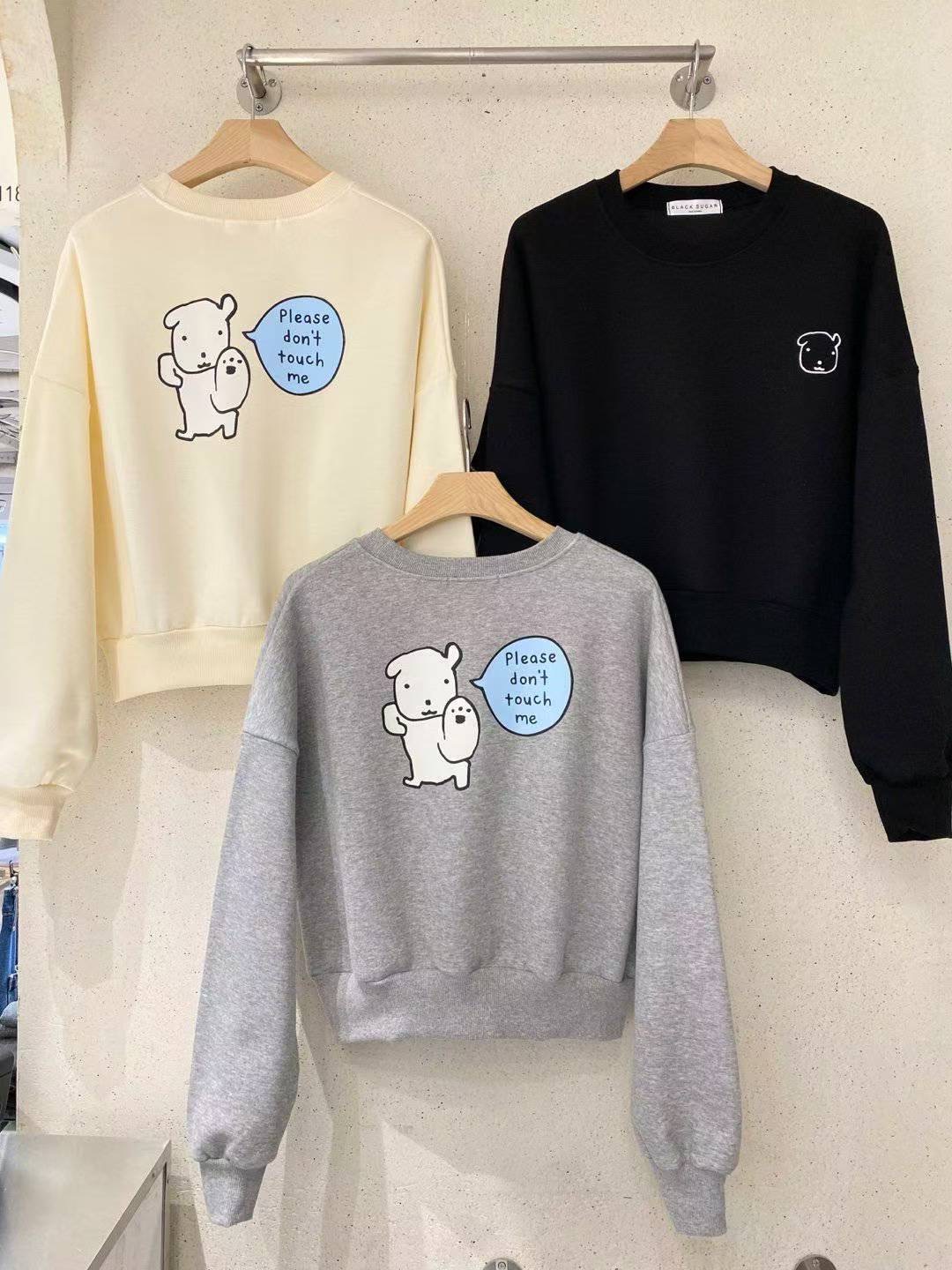 BLACK SUGAR-블랙슈가-T韓國代購㊣女裝新款熱賣25秋冬衛衣BLACK SUGAR衛衣