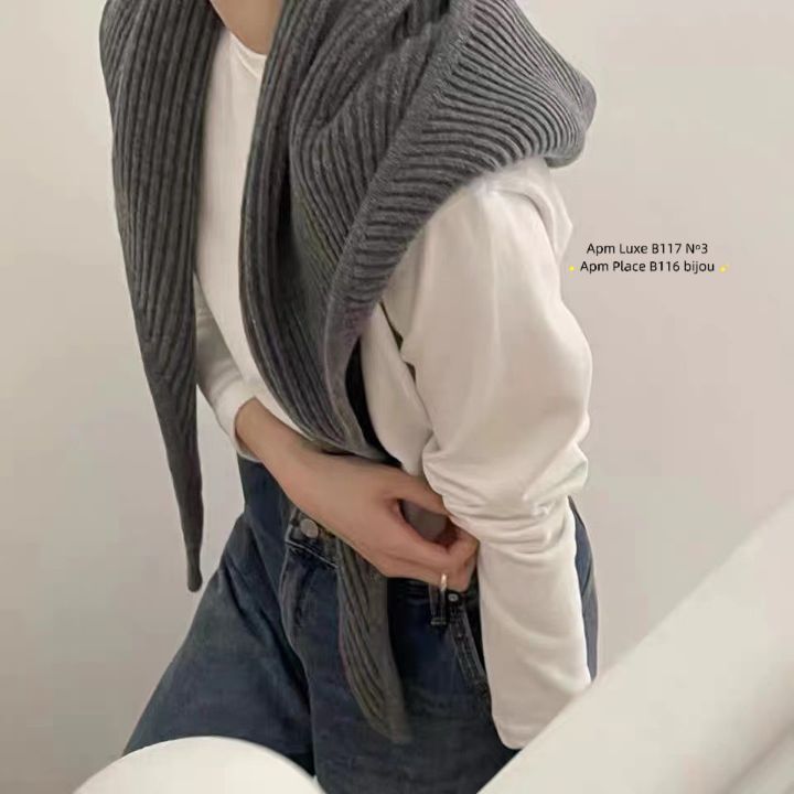 N3東大門㊣實拍女裝新款熱賣時尚人氣真品圍巾披肩披肩連帽N3圍巾/披肩