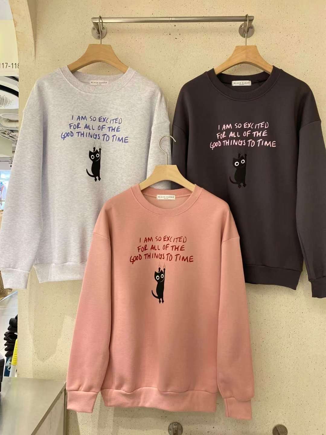 BLACK SUGAR-블랙슈가-T韓國直郵㊣女裝新款真品人氣衛衣BLACK SUGAR衛衣