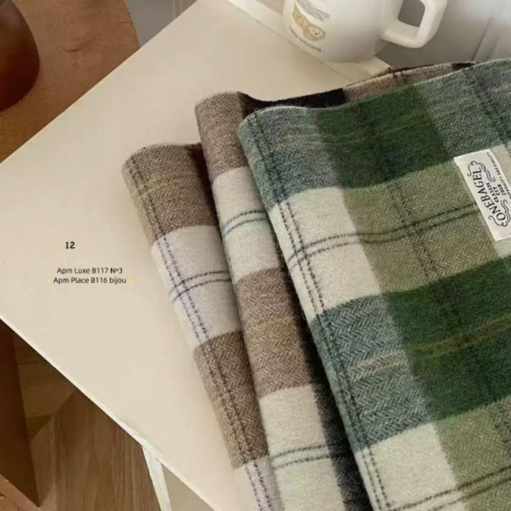 N3韓國直郵㊣女士新品真品25秋冬推薦休閑圍巾披肩羊毛格紋N3圍巾/披肩