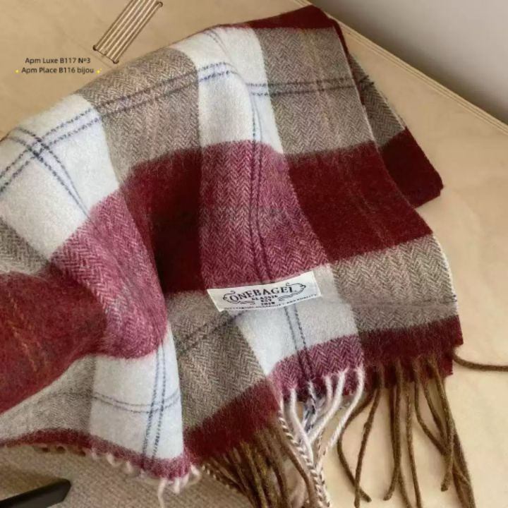 N3韓國直郵㊣女士新品真品25秋冬推薦休閑圍巾披肩羊毛格紋N3圍巾/披肩