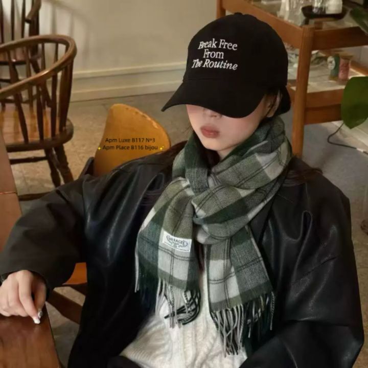 N3韓國直郵㊣女士新品真品25秋冬推薦休閑圍巾披肩羊毛格紋N3圍巾/披肩