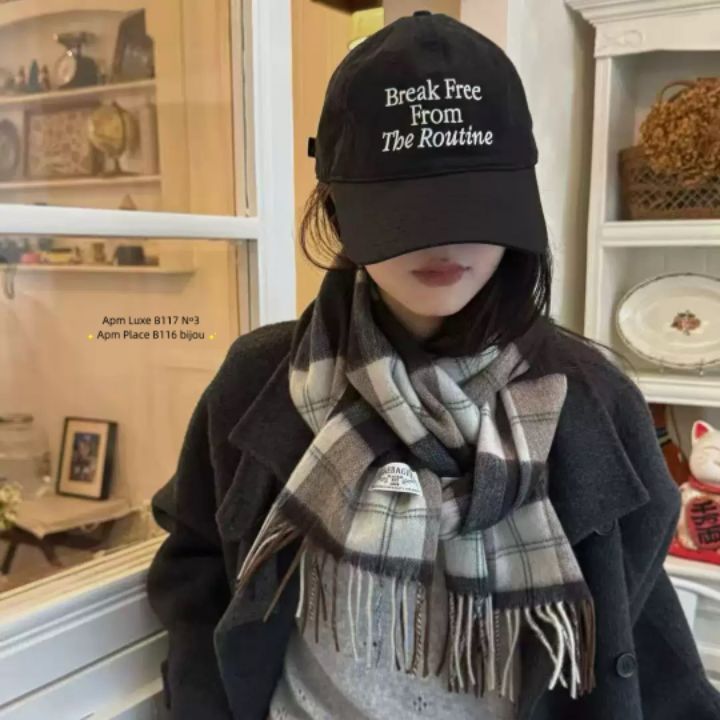 N3韓國直郵㊣女士新品真品25秋冬推薦休閑圍巾披肩羊毛格紋N3圍巾/披肩