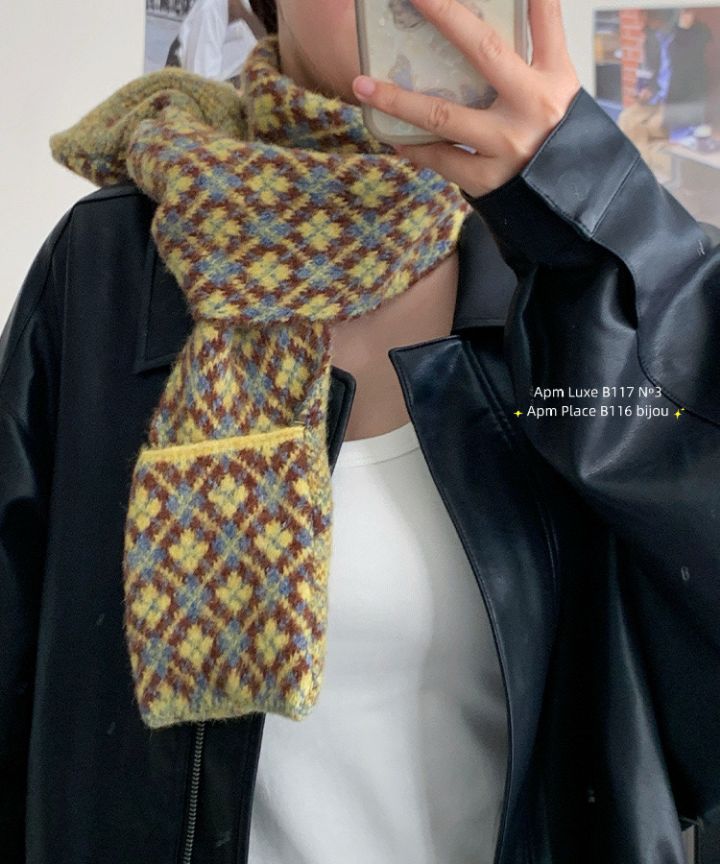 N3韓國代購㊣女士新款職業推薦25秋冬休閑真品圍巾披肩口袋N3圍巾/披肩