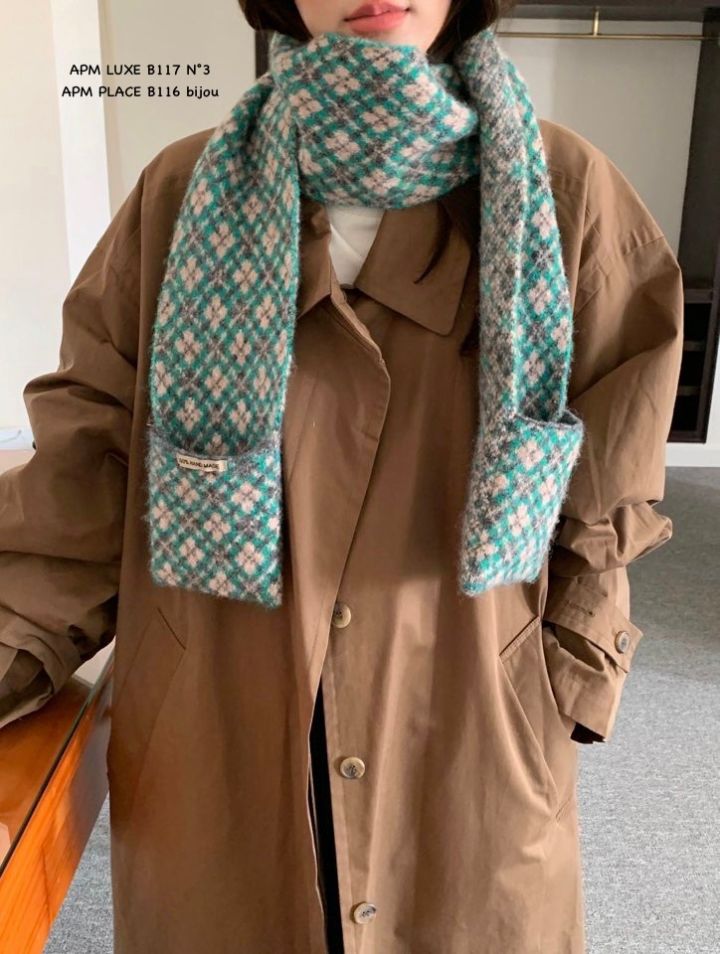 N3韓國代購㊣女士新款職業推薦25秋冬休閑真品圍巾披肩口袋N3圍巾/披肩