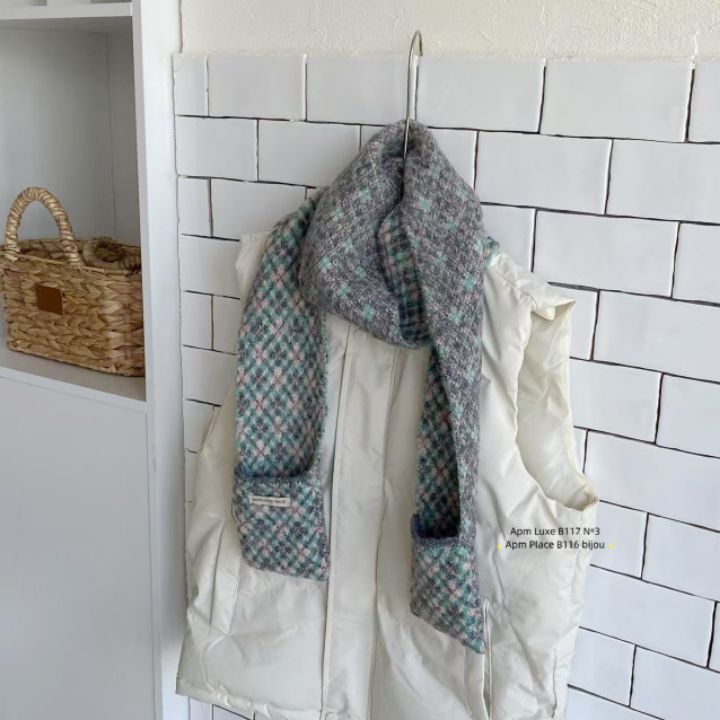 N3韓國代購㊣女士新款職業推薦25秋冬休閑真品圍巾披肩口袋N3圍巾/披肩