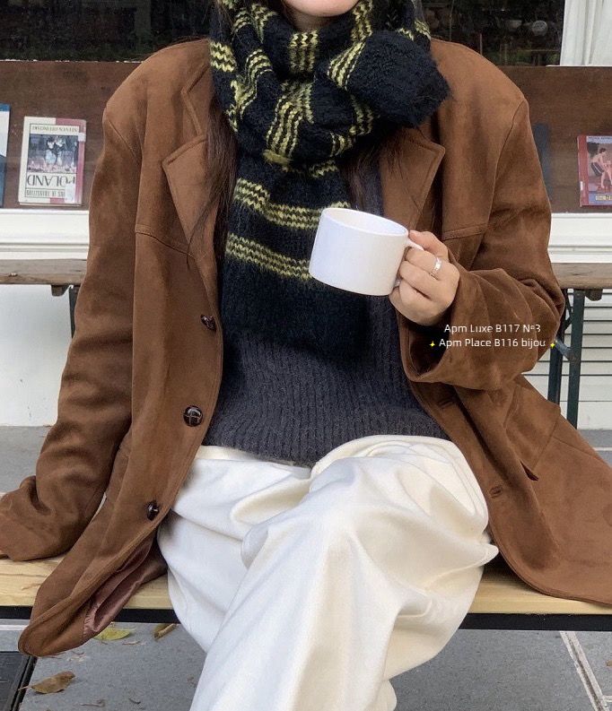 N3韓國代購㊣女裝新品時尚職業真品推薦人氣25秋冬圍巾披肩N3圍巾/披肩