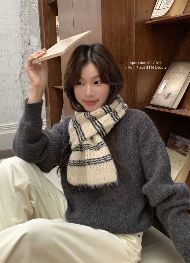 N3韓國代購㊣女裝新品時尚職業真品推薦人氣25秋冬圍巾披肩N3圍巾/披肩