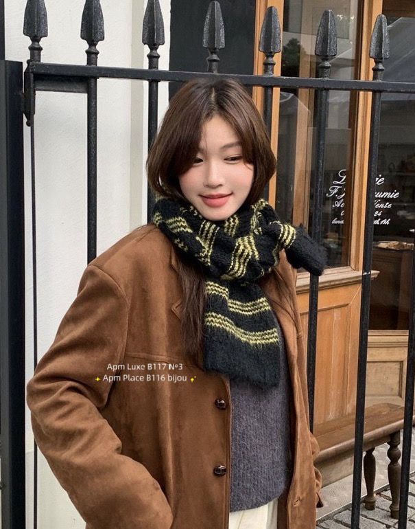 N3韓國代購㊣女裝新品時尚職業真品推薦人氣25秋冬圍巾披肩N3圍巾/披肩