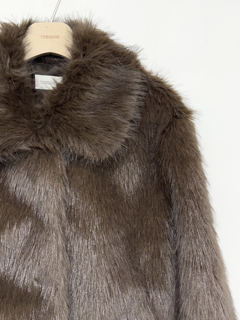 TOOGOOD東大門㊣代購女裝新款推薦職業時尚休閑短款大衣皮草TOOGOOD短款大衣