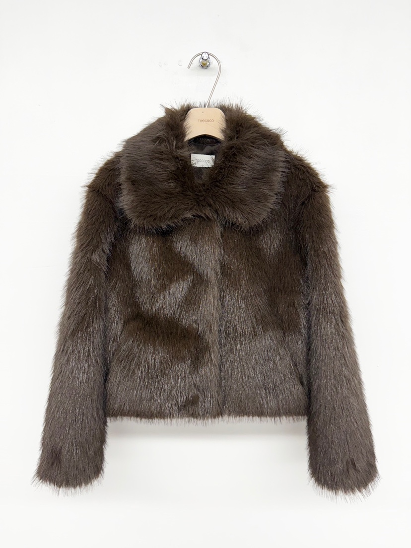 TOOGOOD東大門㊣代購女裝新款推薦職業時尚休閑短款大衣皮草TOOGOOD短款大衣圖色1