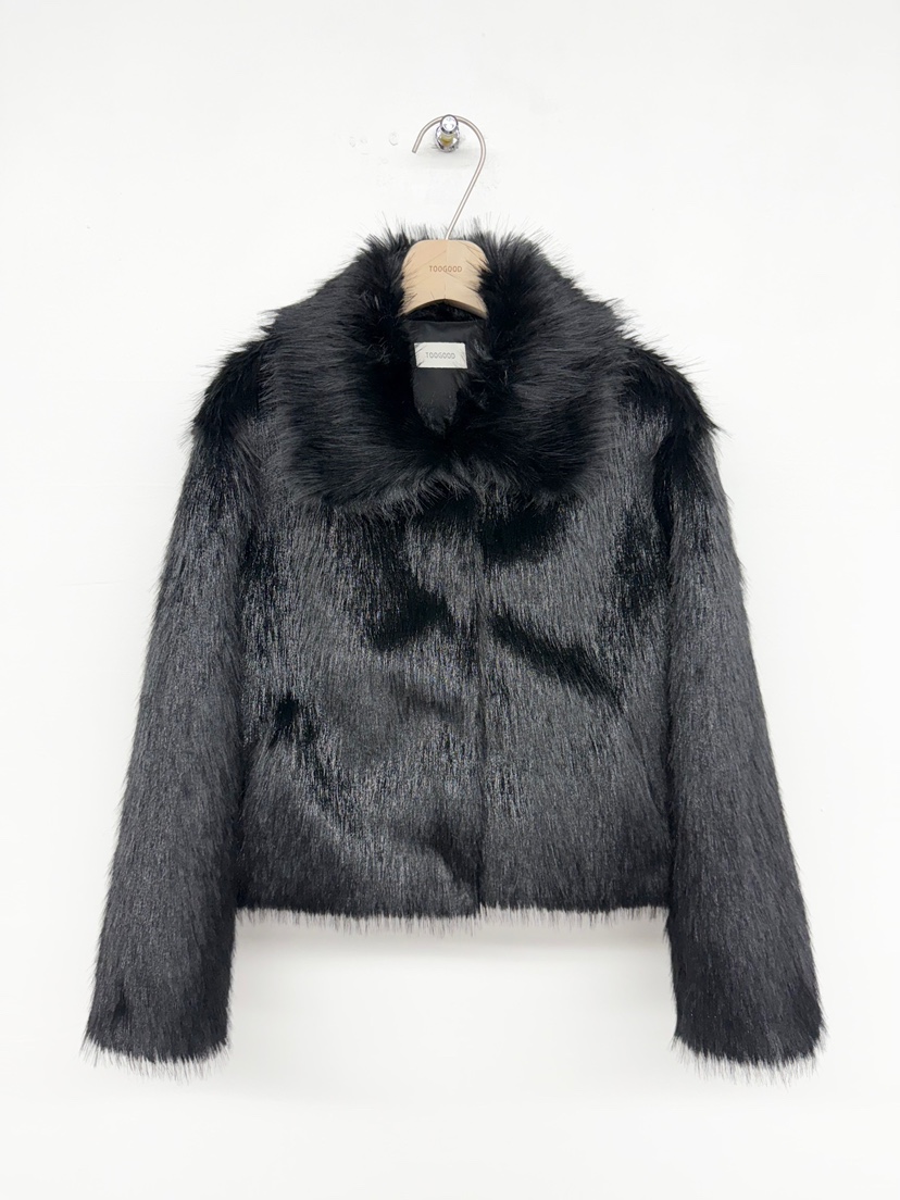 TOOGOOD東大門㊣代購女裝新款推薦職業時尚休閑短款大衣皮草TOOGOOD短款大衣圖色3
