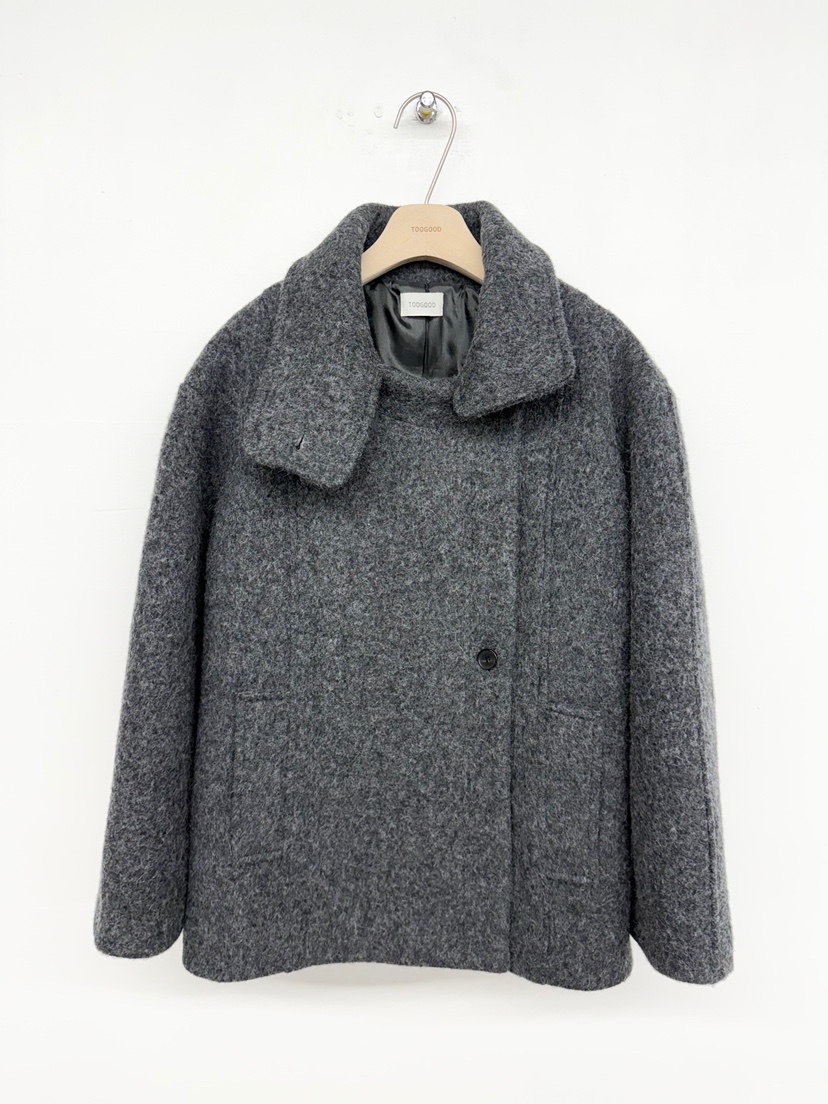 TOOGOOD韓國直郵㊣女裝新款休閑推薦人氣職業時尚短款大衣高領TOOGOOD短款大衣
