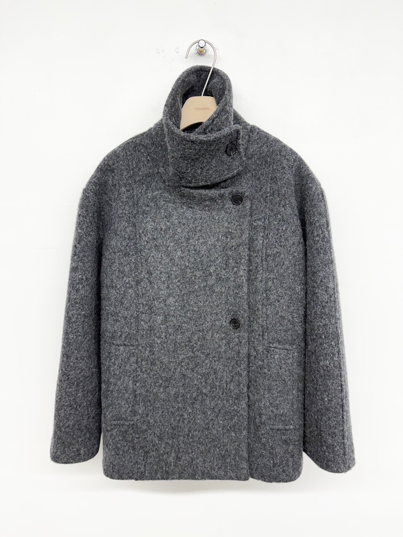 TOOGOOD韓國直郵㊣女裝新款休閑推薦人氣職業時尚短款大衣高領TOOGOOD短款大衣圖色1