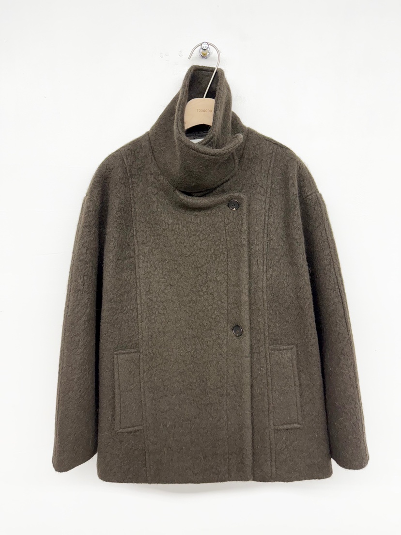 TOOGOOD韓國直郵㊣女裝新款休閑推薦人氣職業時尚短款大衣高領TOOGOOD短款大衣圖色2