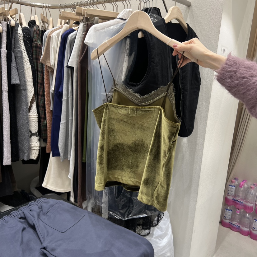 FRE東大門㊣實拍女士新款職業25秋冬時尚人氣熱賣吊帶背心絲絨FRE吊帶/背心