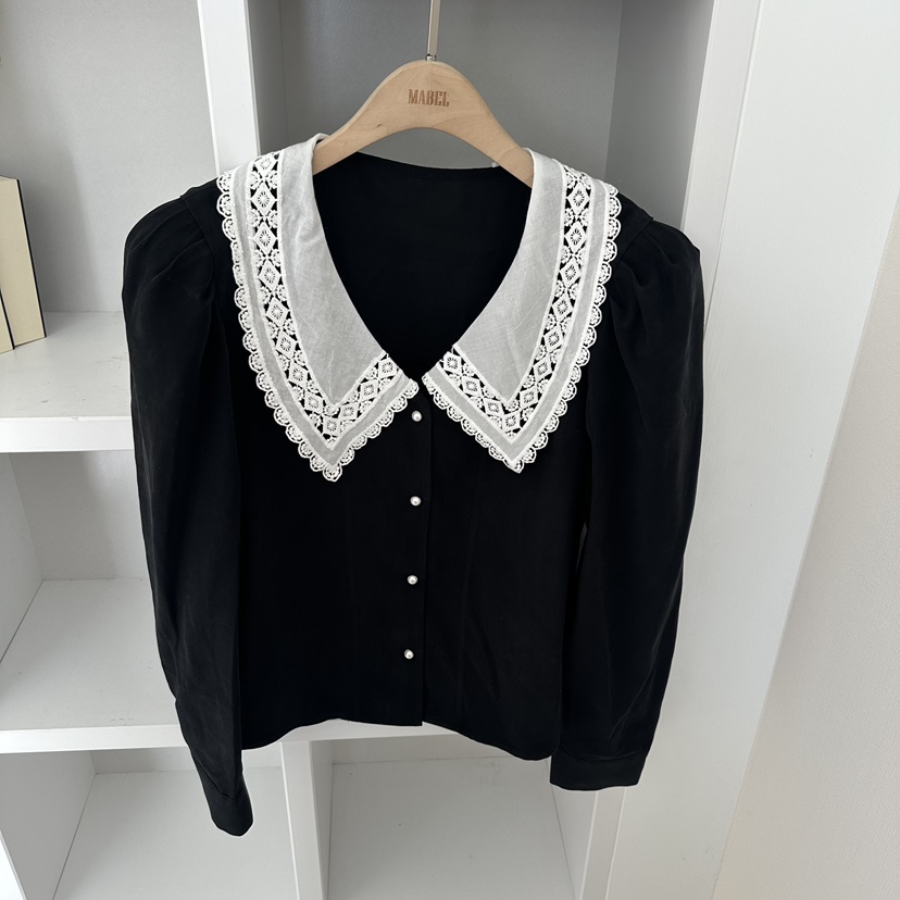 SOUIT東大門㊣實拍女士新款25秋冬人氣時尚熱賣職業襯衫蕾絲衫SOUIT襯衫/蕾絲衫圖色1