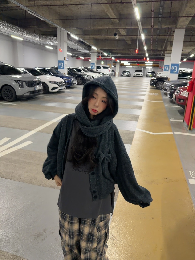 PALETTE-Q東大門㊣直郵女士新款時尚休閑套裝套裝圍巾開衫PALETTE-Q套裝