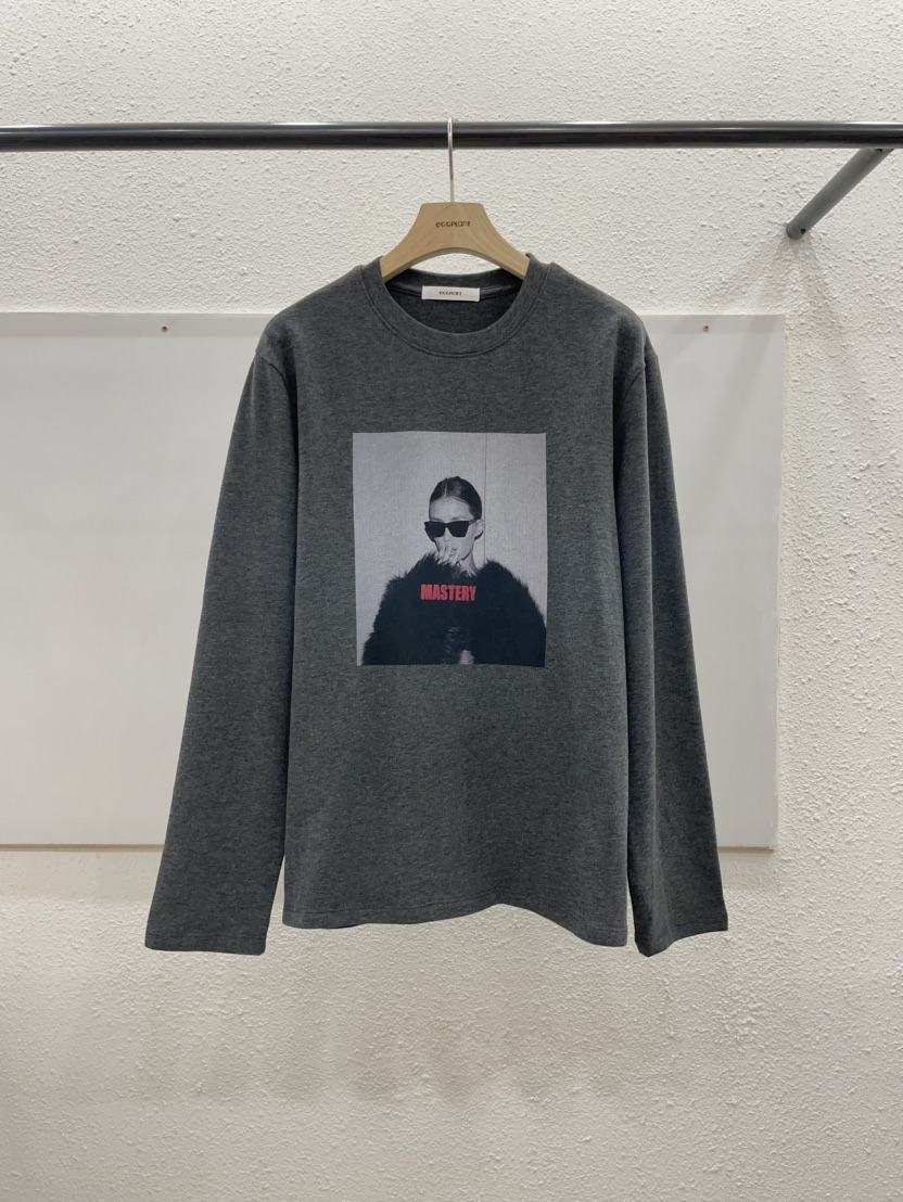 EGGPLANT東大門㊣實拍女士新品人氣時尚推薦休閑25秋冬長袖T恤EGGPLANT長袖T恤圖色2