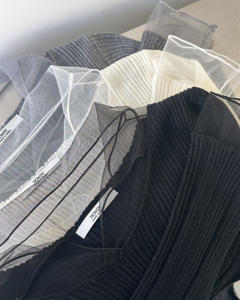 HOWDY韓國代購㊣女裝新品休閑25秋冬職業熱賣時尚人氣針織衫HOWDY針織衫