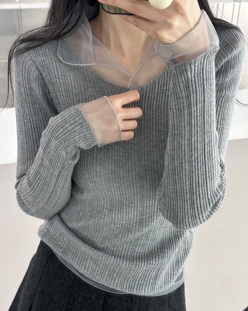 HOWDY韓國代購㊣女裝新品休閑25秋冬職業熱賣時尚人氣針織衫HOWDY針織衫圖色1