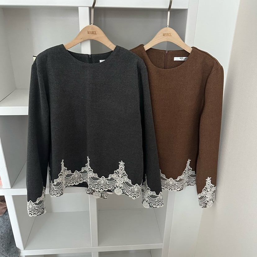 SOUIT韓國代購㊣女士新品推薦時尚熱賣人氣休閑25秋冬襯衫蕾絲衫SOUIT襯衫/蕾絲衫