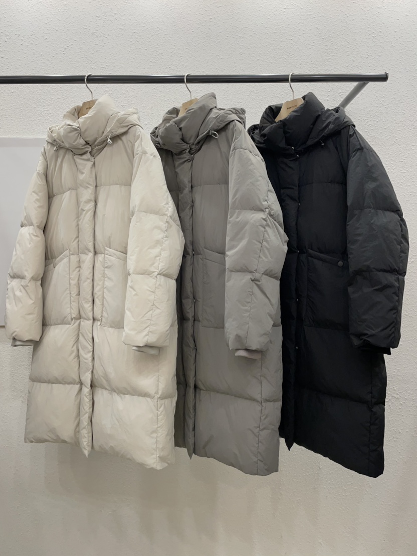 EGGPLANT韓國直郵㊣女士新款熱賣時尚人氣長款羽絨服兜帽填充EGGPLANT長款羽絨服