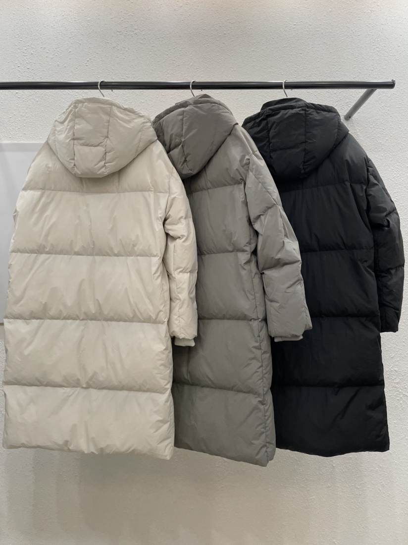 EGGPLANT韓國直郵㊣女士新款熱賣時尚人氣長款羽絨服兜帽填充EGGPLANT長款羽絨服