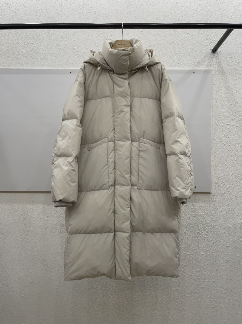 EGGPLANT韓國直郵㊣女士新款熱賣時尚人氣長款羽絨服兜帽填充EGGPLANT長款羽絨服圖色1