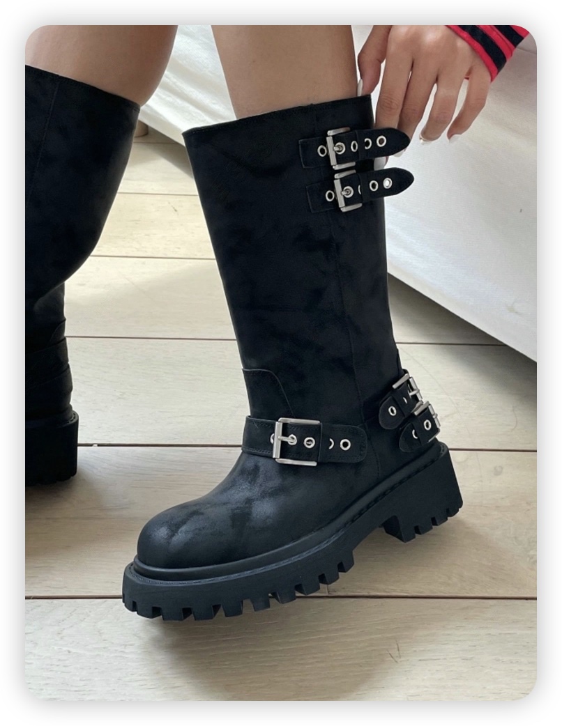 BANBAN韓國代購㊣女裝新款職業休閑熱賣25秋冬人氣時尚靴子BANBAN靴子圖色2