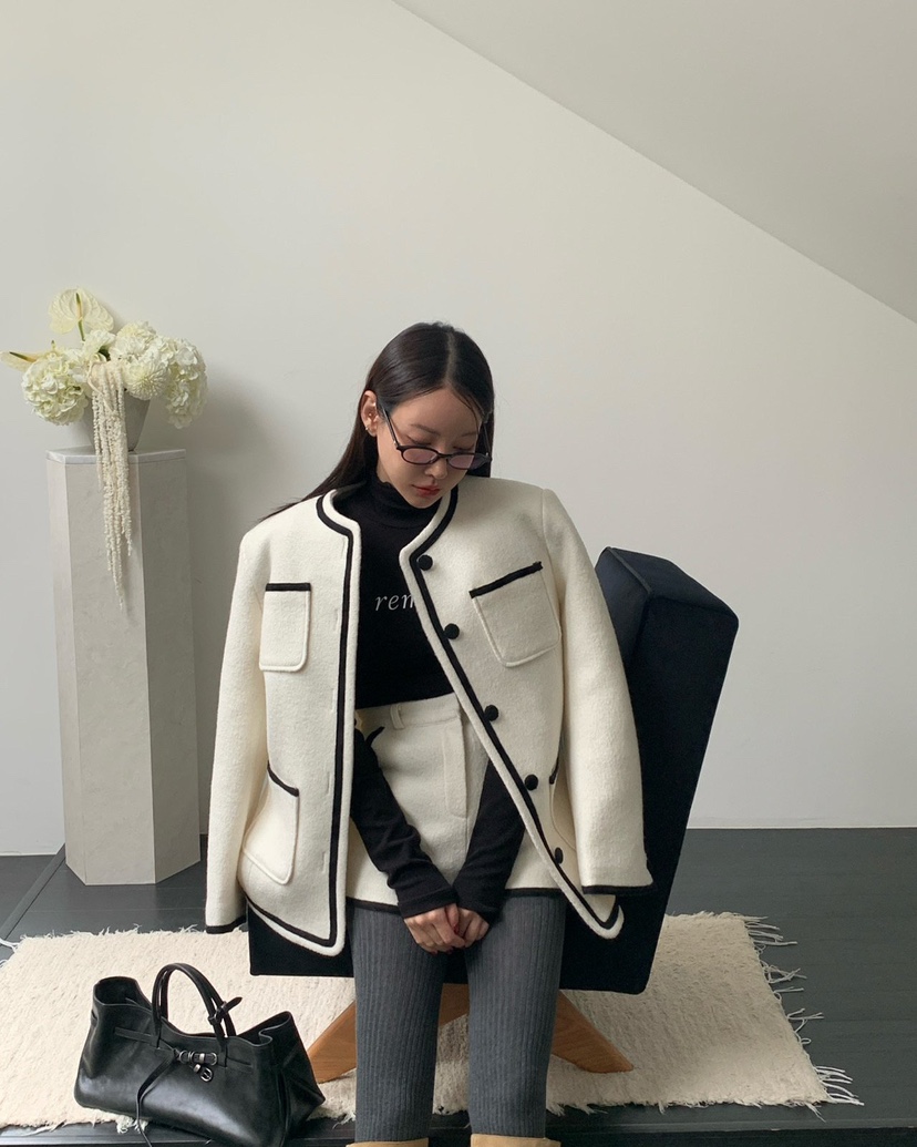 REVE CITE-L韓國代購㊣女裝新品職業時尚人氣短褲羊毛絎縫REVE CITE-L短褲