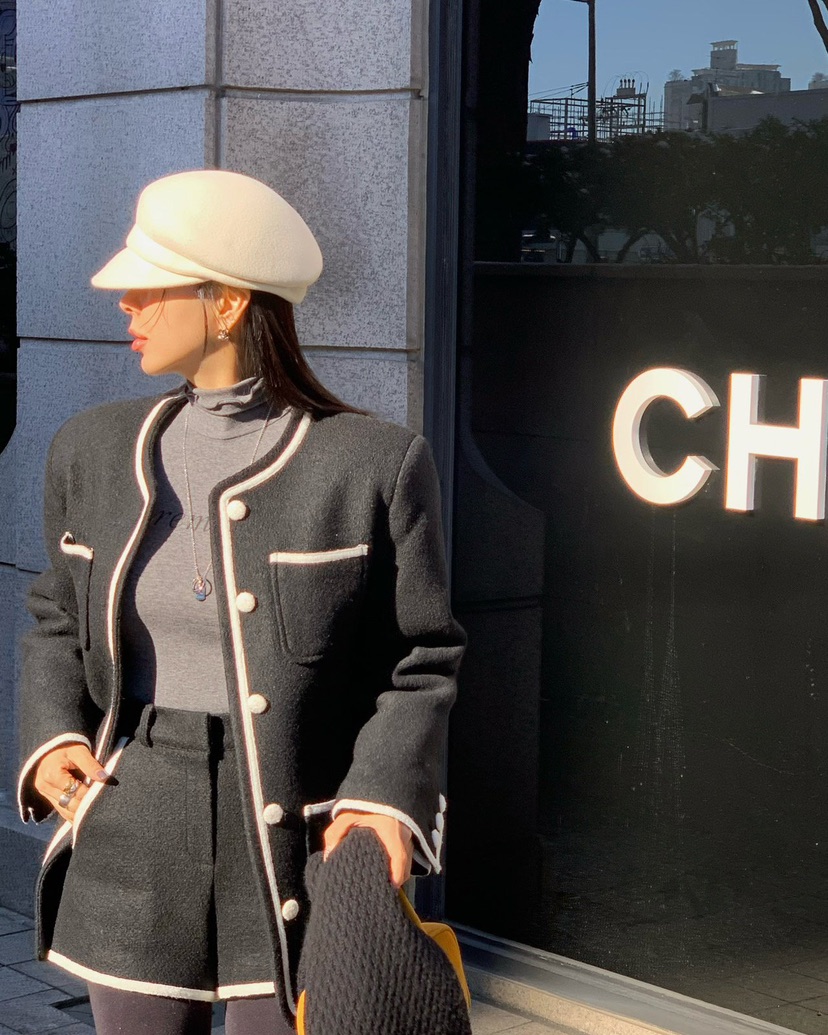 REVE CITE-L韓國代購㊣女裝新品職業時尚人氣短褲羊毛絎縫REVE CITE-L短褲