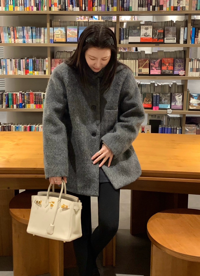 COURGETTE東大門㊣代購女士新款人氣職業休閑時尚25秋冬短款大衣COURGETTE短款大衣