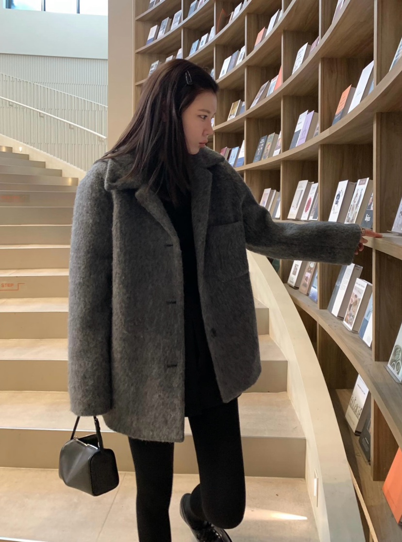 COURGETTE東大門㊣代購女士新款人氣職業休閑時尚25秋冬短款大衣COURGETTE短款大衣