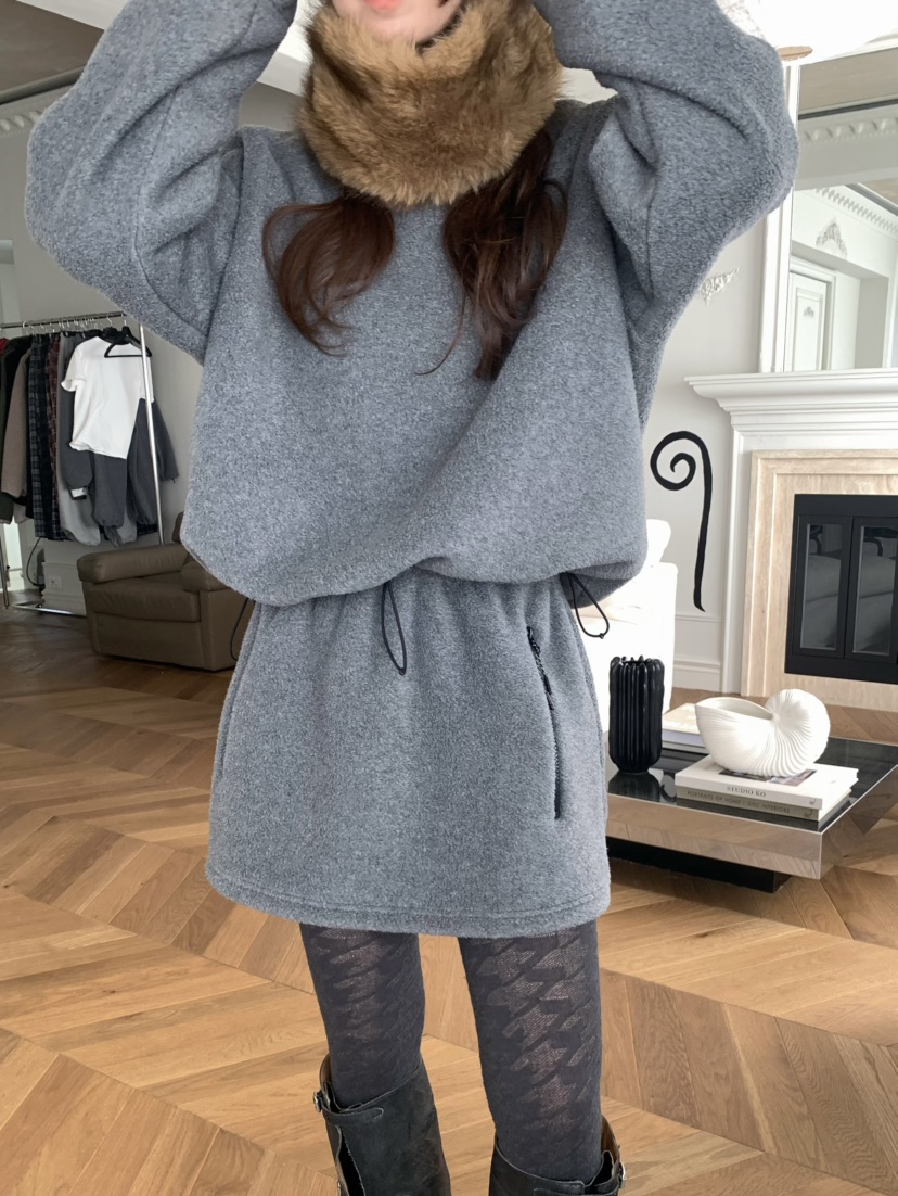 PEBBLE東大門㊣實拍女裝新款人氣職業25秋冬時尚短裙羊毛雙層PEBBLE短裙