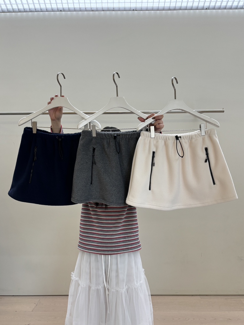 PEBBLE東大門㊣實拍女裝新款人氣職業25秋冬時尚短裙羊毛雙層PEBBLE短裙